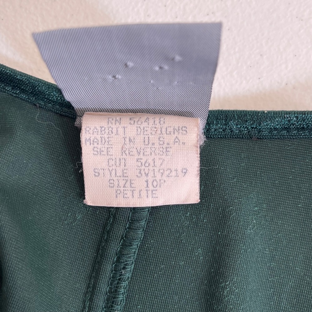 Vintage Rabbit Rabbit Rabbit Designs Velvet Maxi Dress 10P Green Whimsigoth 90s - Picture 8 of 11